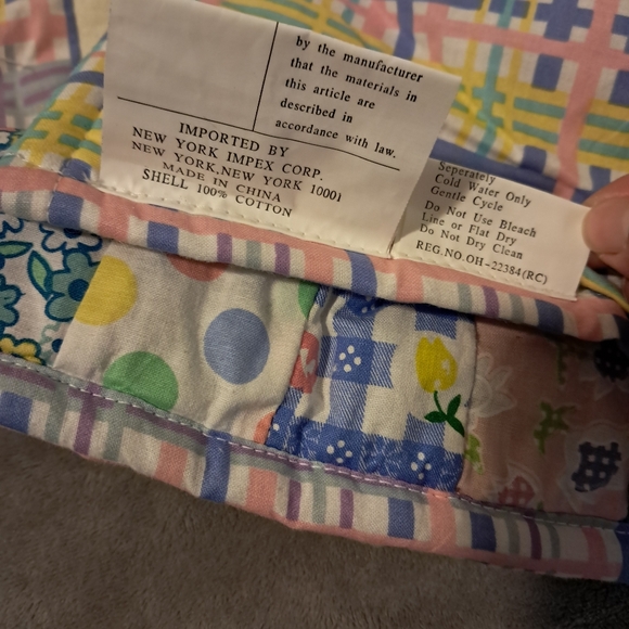 Vintage 3D bunny plush toddler blanket quilt throw comforter cotton - Picture 9 of 12